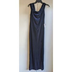 Y2K Teeze Me Women's Blue Velvet Sleeveless Round Neck Polyester Dress Size 9